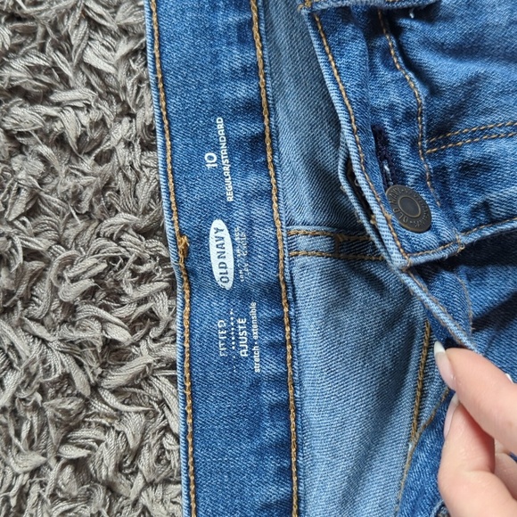 Old Navy Size 10 Denim Jean Bundle Two Pairs Mid And Long Length - Picture 9 of 12